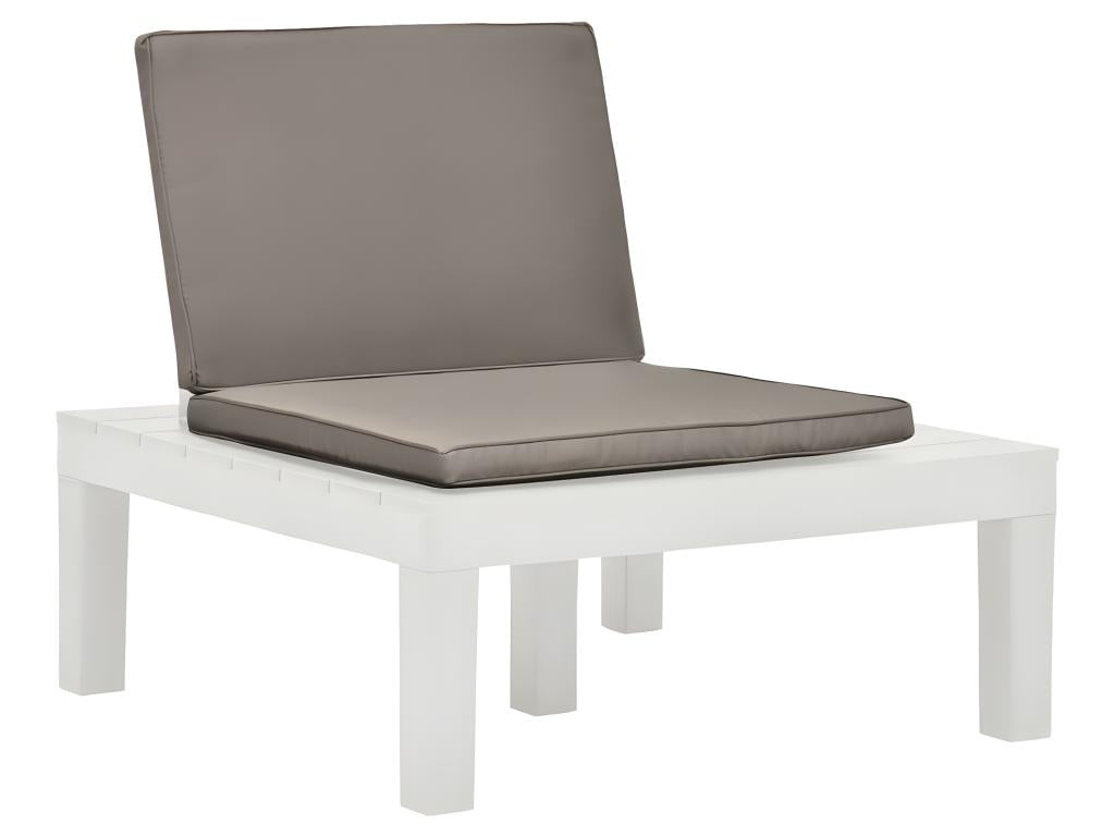 Chaise de salon de jardin avec coussin Plastique Blanc ZQDS66636