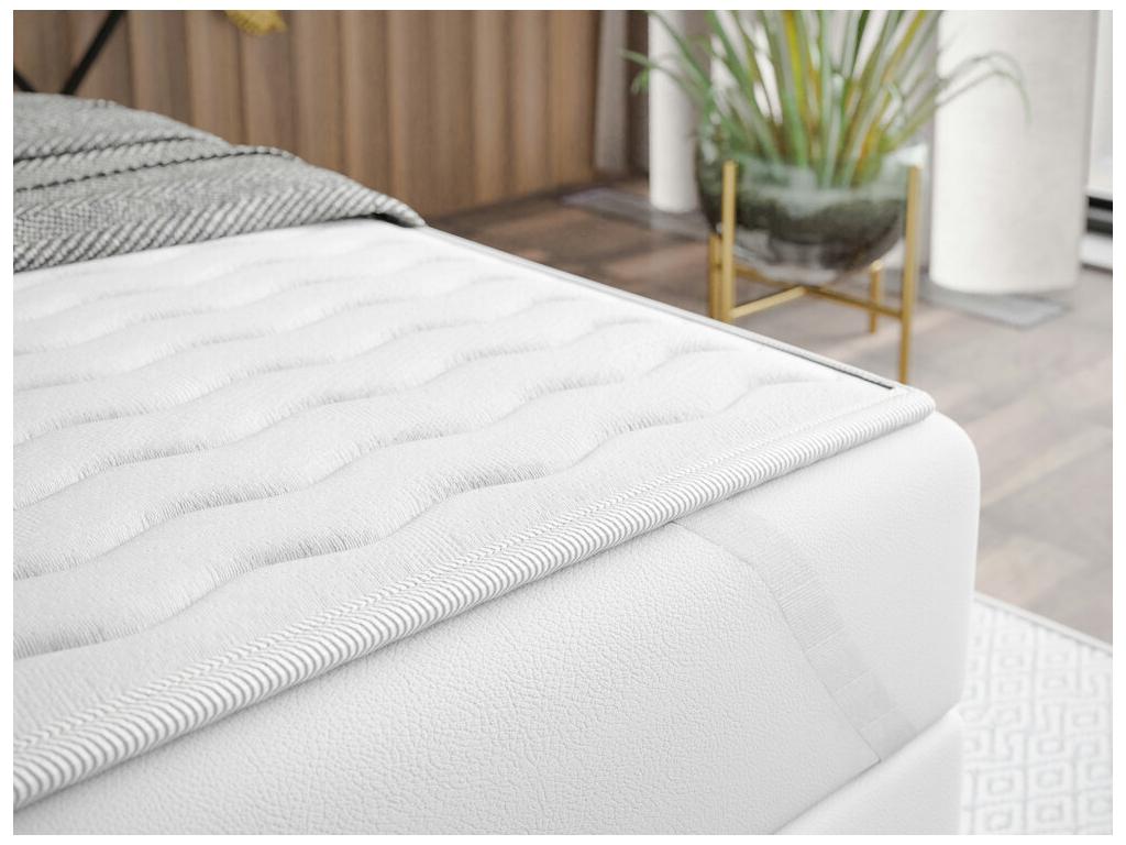 Lit continental Lumenao 141 Continental Double Gris 160x200 Sommier à Lumenao 166cm USUU37064