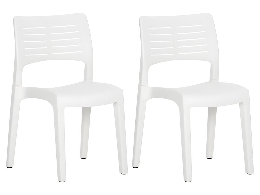 Chaises de jardin lot de 2 Blanc Polypropylène WFSP36575