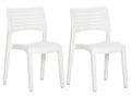 Chaises de jardin lot de 2 Blanc Polypropylène WFSP36575