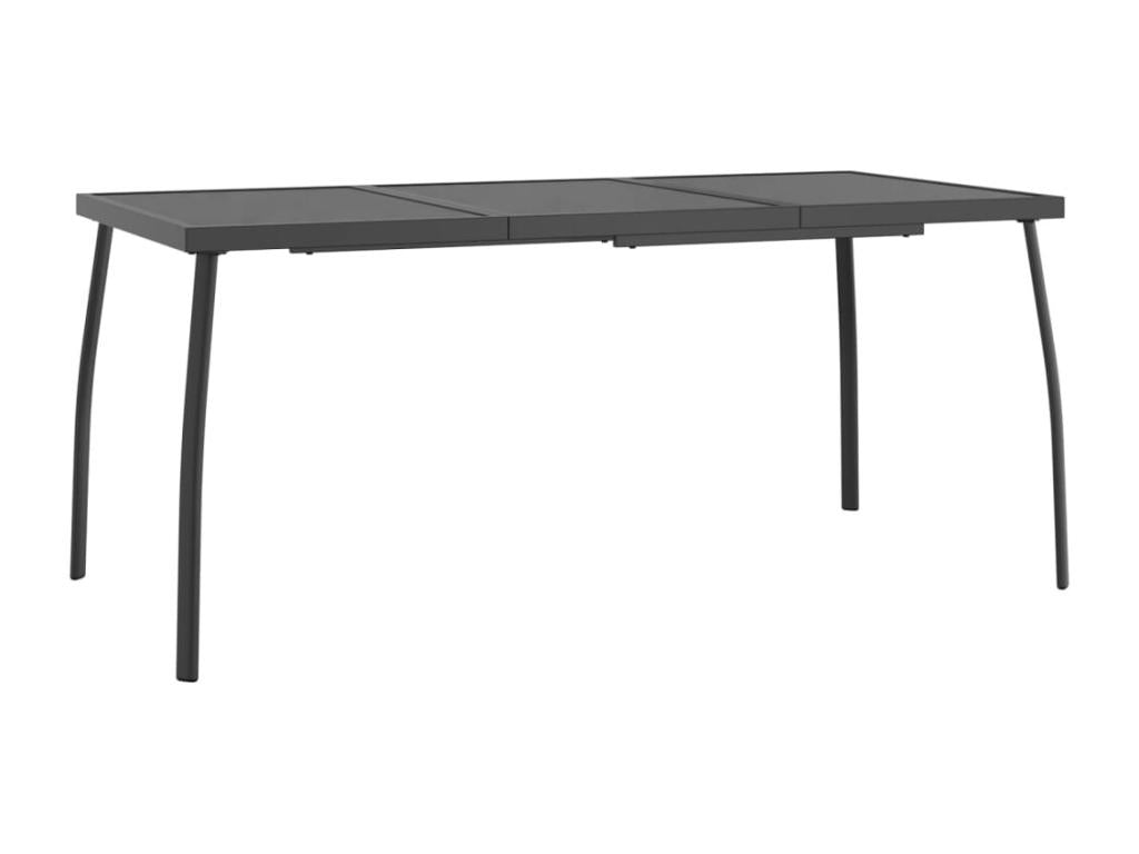 Ensemble de salle à manger de jardin 7 pièces acier anthracite ZOYQ64089