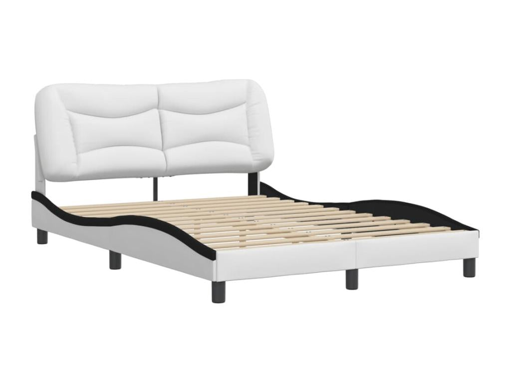 Cadre de lit sans matelas blanc et noir 120x200 cm similicuir HJTU06031