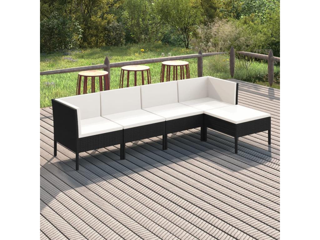 Salon de jardin 5 pcs avec coussins Résine tressée Zensova 66 EKXG55646