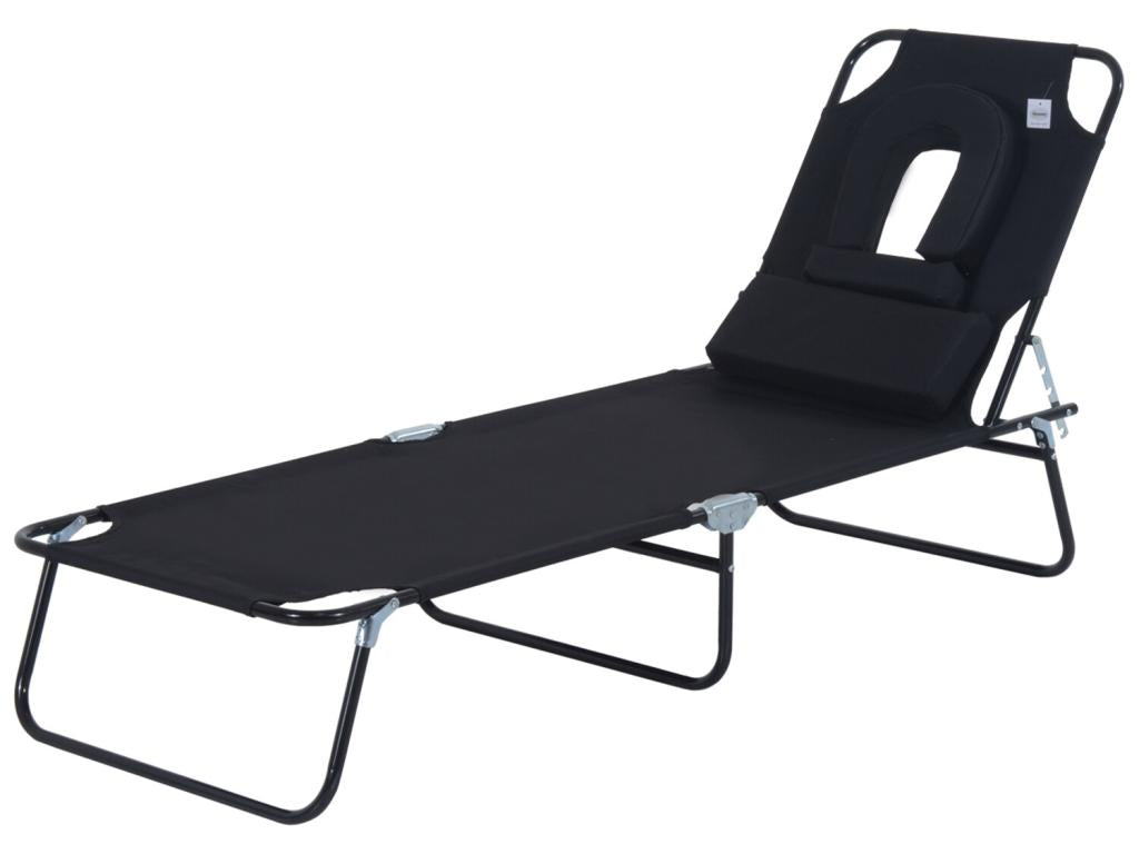 Bain de soleil pliable transat inclinable 4 positions chaise longue de lecture 3 coussins fournis Zensova CYHG76409