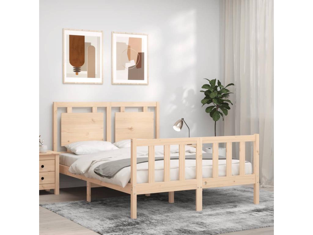 Cadre de lit sans matelas 120x200 cm bois de pin massif EXJH29765