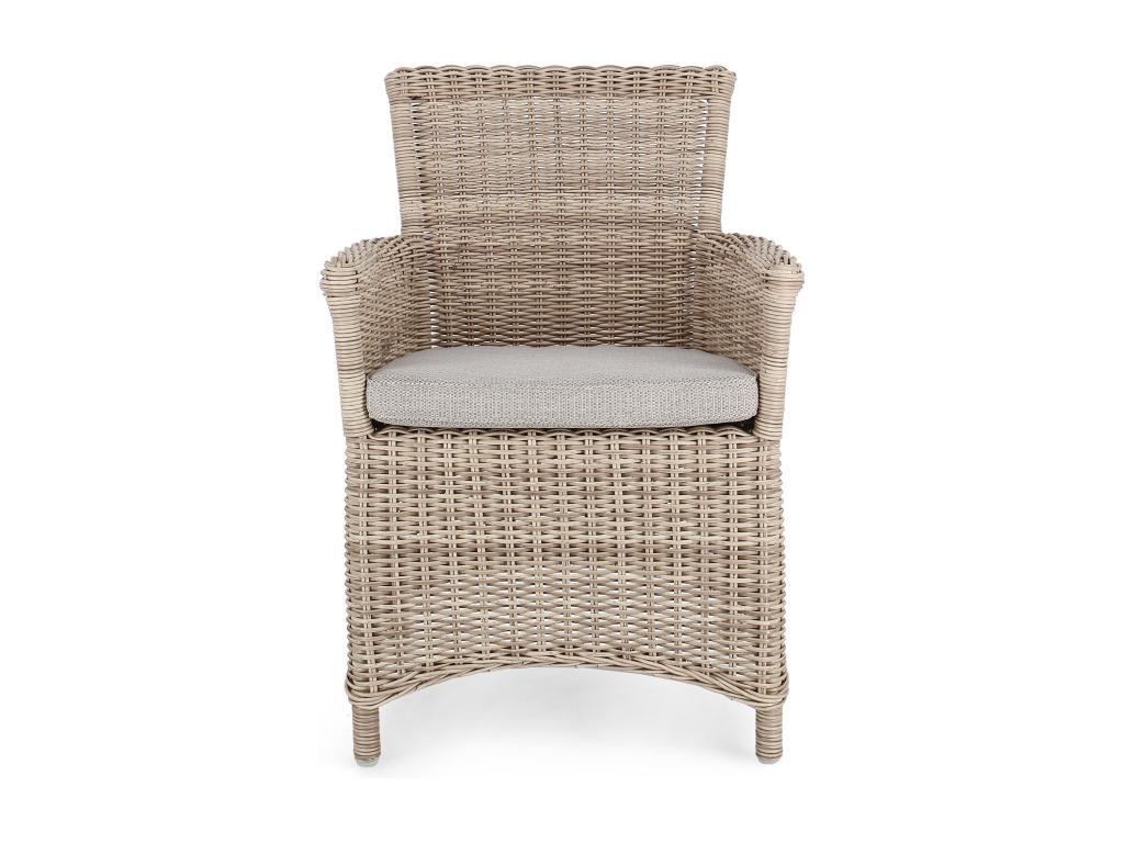 Fauteuil de jardin tressages fibres synthétiques beige Lumenao ZPLD08121