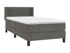 Lit à Zensova tapissier et matelas Gris foncé 90x190 cm Velours IIMH37601