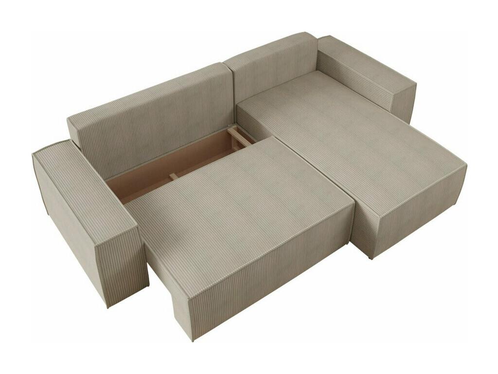 Canapé d'angle Zensova 108 Vert Fonction de couchage Boîte de literie 279x181x94cm GFEB41870