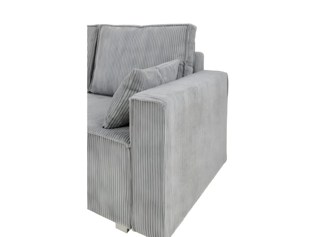 Canapé convertible Ventoriq en U en velours tricoté beige DPZO86116