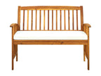 Banc de jardin avec coussin 119 cm Bois solide d'Zensova LQNE86139