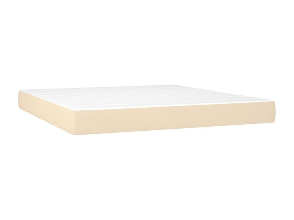 Lit à sommier tapissier avec matelas Crème 160x200 cm Tissu FANT38538