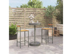 Ensemble de bar jardin 3 pcs gris poly rotin/ bois massif Zensova NXPQ00545