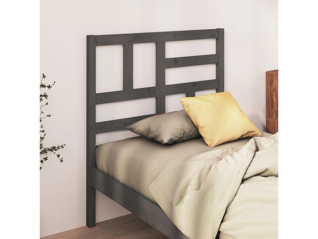 Tête de lit Gris 106x4x104 cm Bois massif de pin NMJU19825