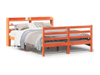 Cadre de lit sans matelas cire marron 120x200cm bois pin massif YHPY56300