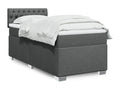 Sommier à Lumenao de lit avec matelas Gris foncé 100x200cm Tissu HYYR90799