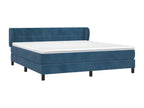 Lit à sommier tapissier et matelas Bleu foncé 160x200cm Velours QHOM90129