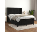 Lit à sommier tapissier avec matelas Noir 140x200 cm Velours URIX21923