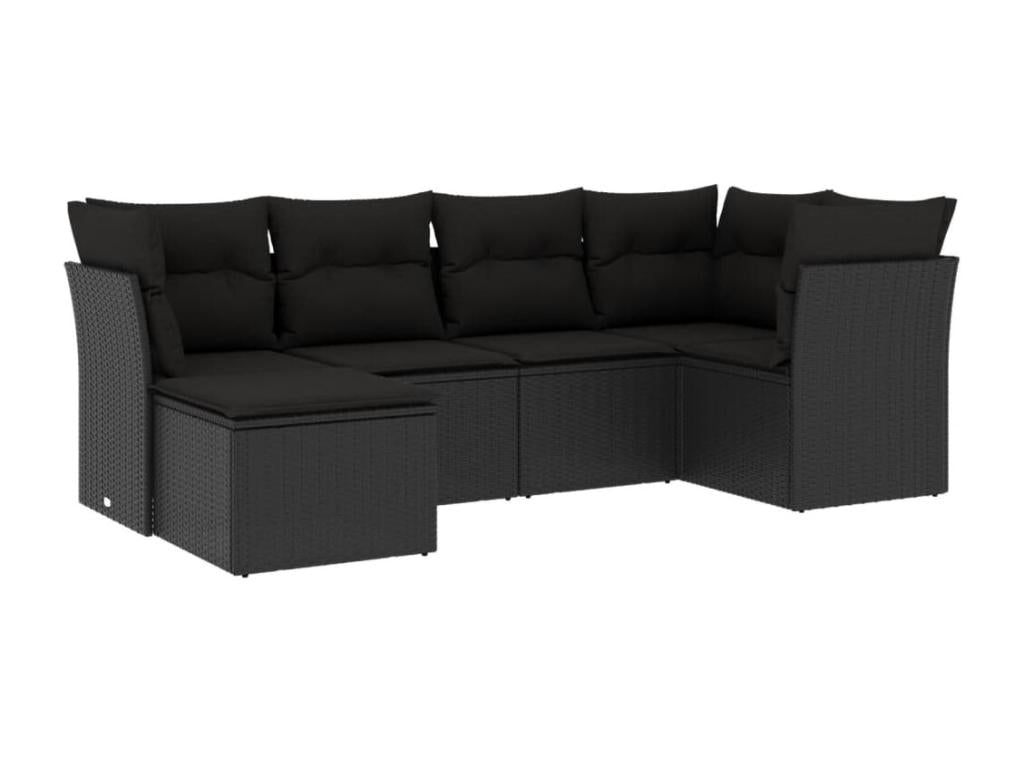 Salon de jardin 6 pièces avec coussins Zensova résine tressée FHHO76251