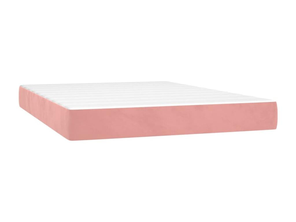 Lit à sommier tapissier avec matelas Rose 140x190 cm Velours ZARC33909