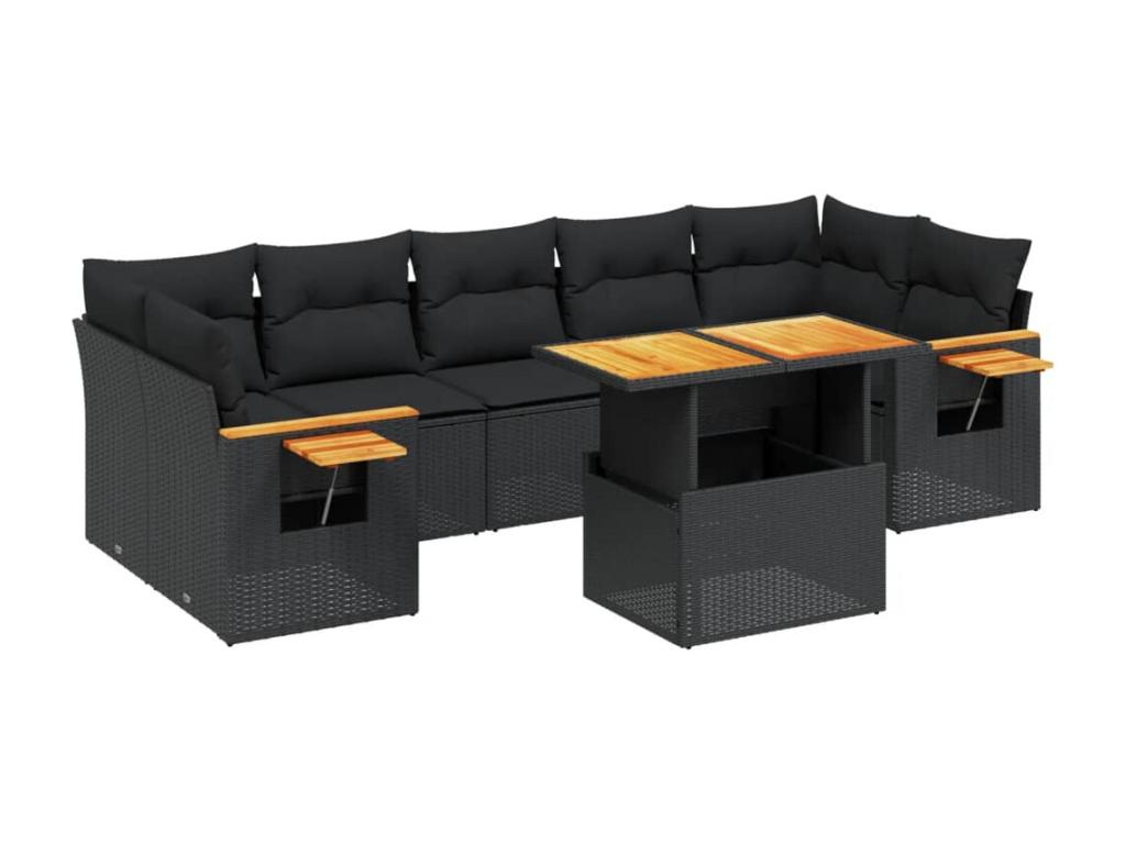 Salon de jardin 8 pcs avec coussins Zensova résine tressée XGRR52016