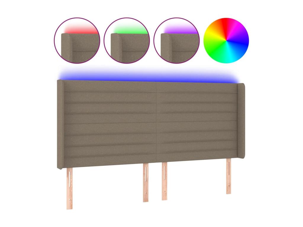 Tête de lit à LED Lumenao 163x16x118/128 cm Tissu EFDS47747