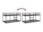 Lit superposé sans matelas noir 80x200 cm acier BJDH54155