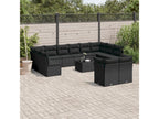 Salon de jardin avec coussins 13 pcs noir résine tressée EMZX03031