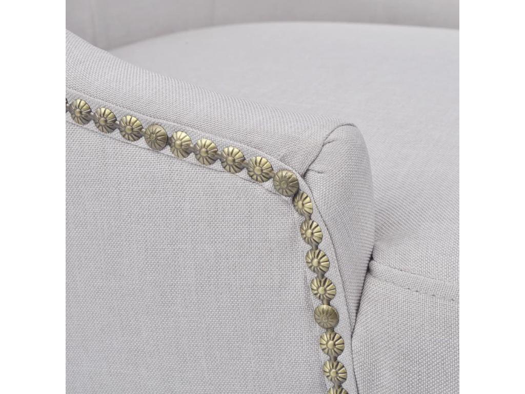 Chaises de salle à manger 6 pcs Gris crème Tissu OBKI36489