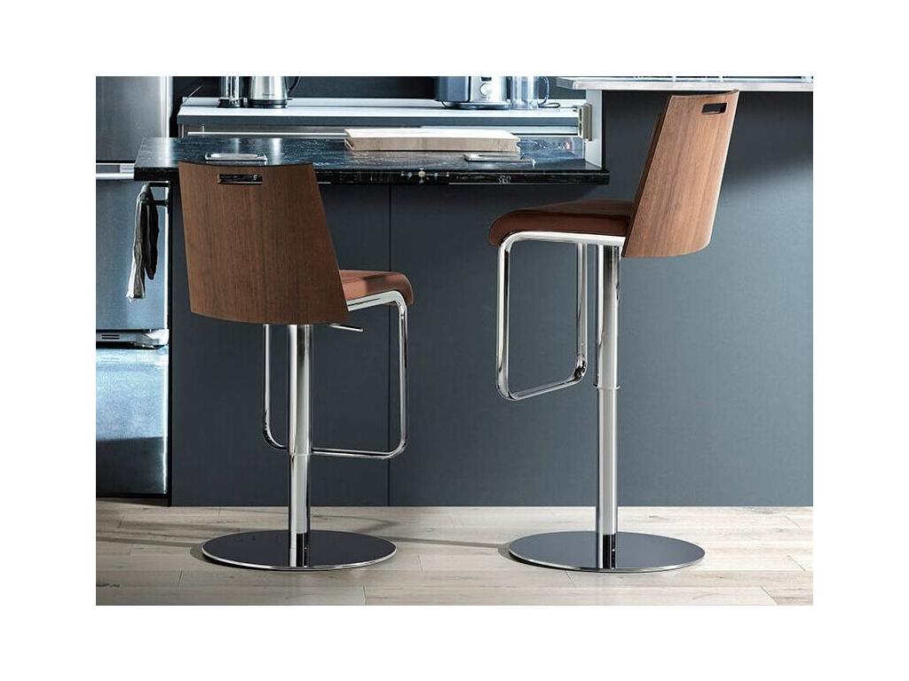 Chaise haute réglable similicuir marron et acier Zoé - Lot de 2-Couleur Lumenao 00 Blanc OGGS23532