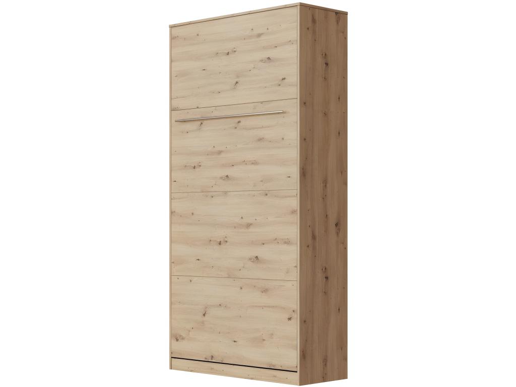 Armoire Lit escamotable 90x200cm Vertical Lit Rabattable Lit Mural Zensova Chêne Sauvage/ Chêne Sauvage ANKO57064