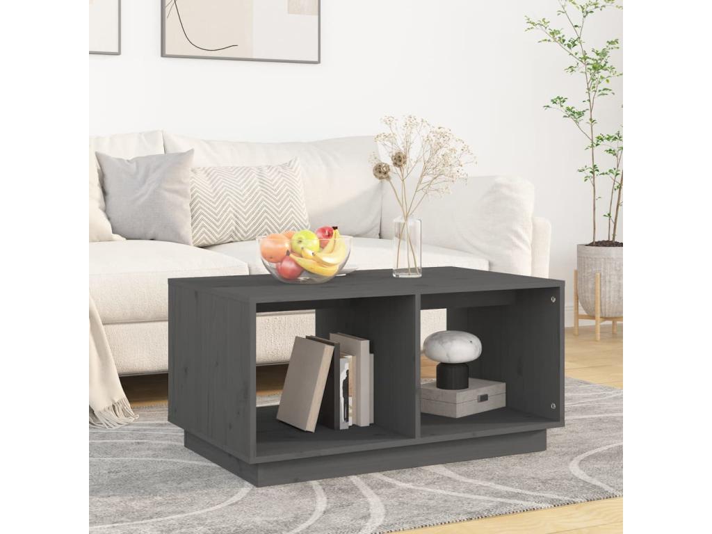 Table basse Gris 80x50x40 cm Bois massif de pin UAQB23486