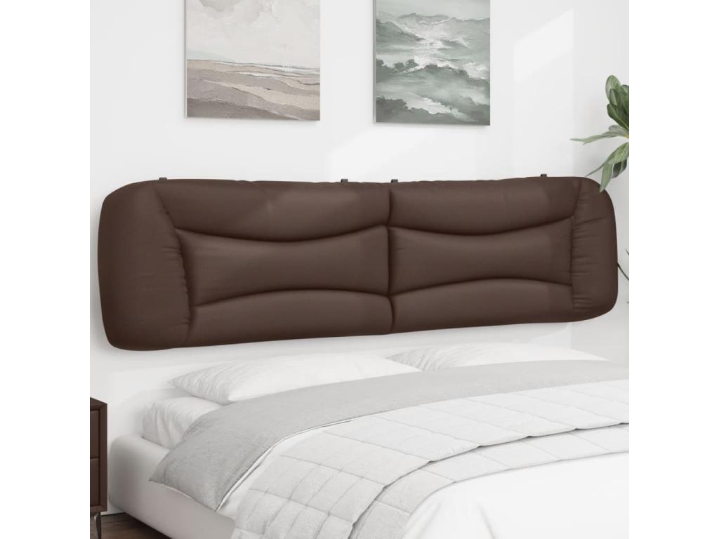 Tête de lit coussin marron 200 cm similicuir SMDW15270