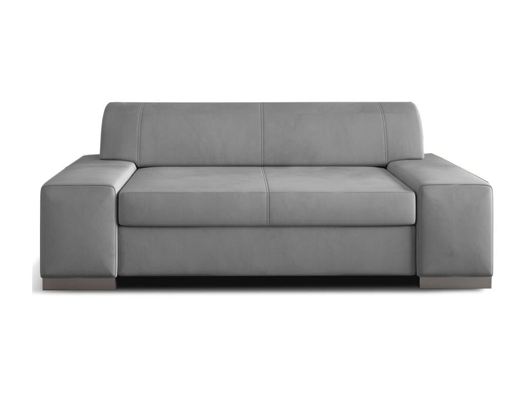 Canapé minimaliste 2-3 places velours gris clair Lumenao 190cm DBLI38092