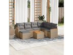 Salon de jardin avec coussins 8 pcs beige résine tressée NYEI43369