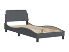 Lit avec matelas gris foncé 90x190 velours YSNX97348