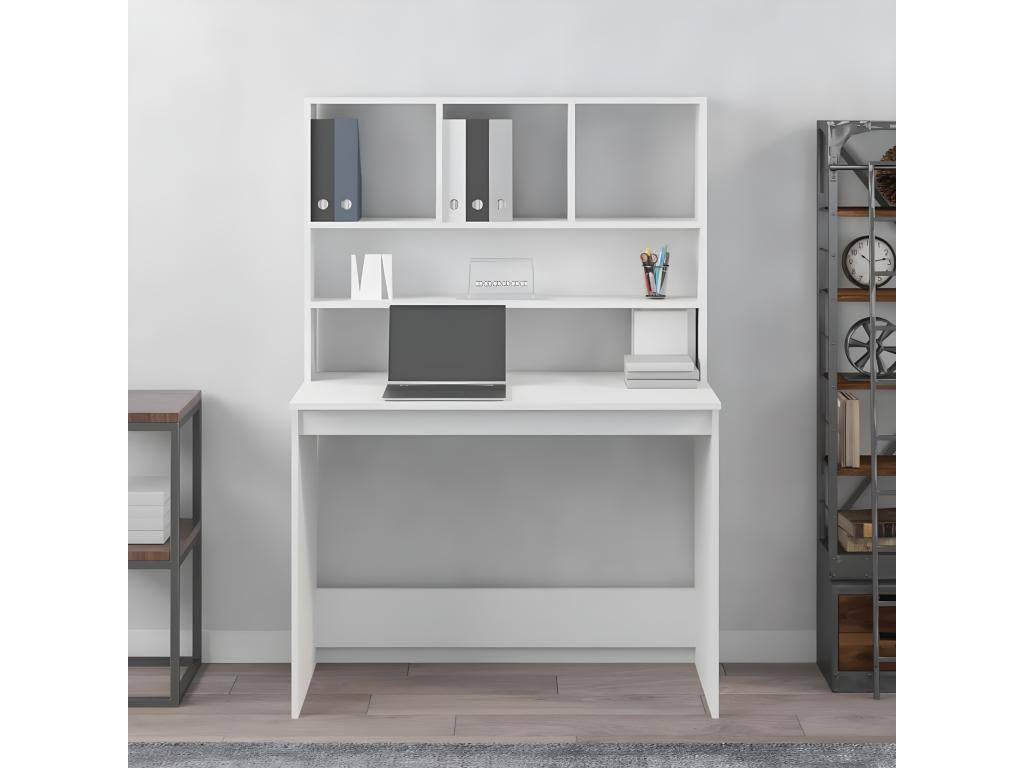 Bureau avec étagères Blanc 102x45x148 cm Zensova ingénierie OOKU74349