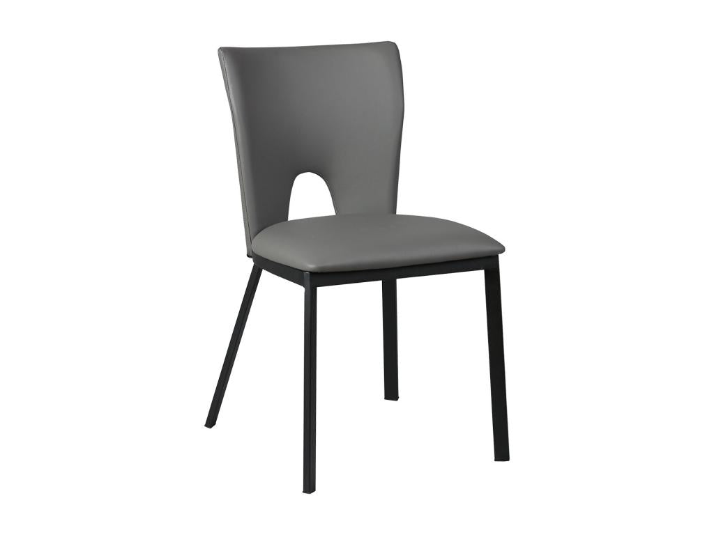 Lumenao - Lot de 2 Chaises Grises Métal et Simili KUZK24947