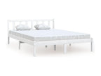 Cadre de lit Blanc Bois de pin massif 120x200 cm HMSL56856