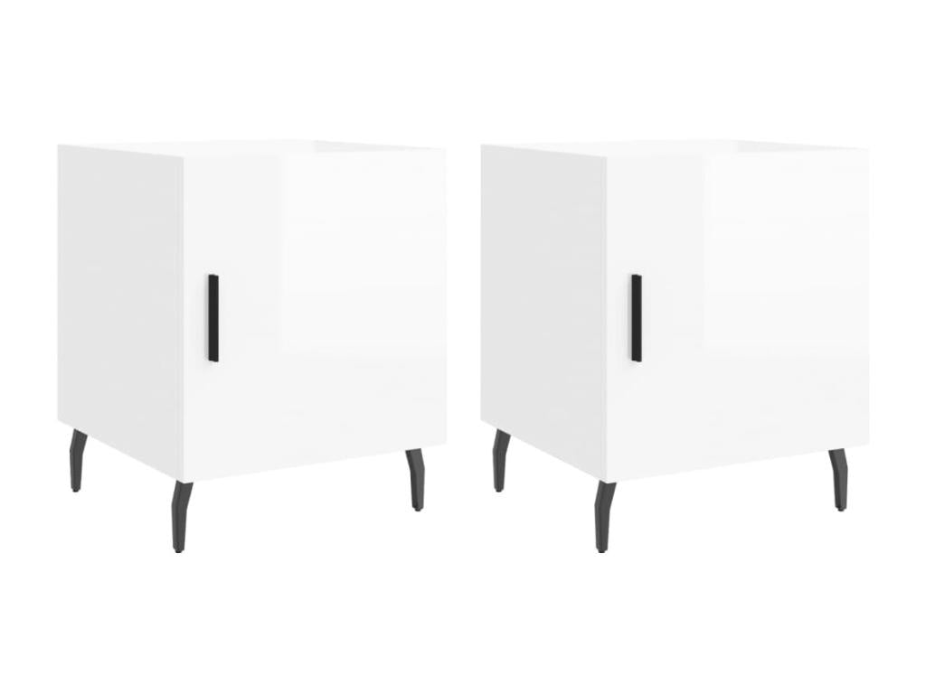 Tables de chevet 2 pcs blanc brillant 40x40x50 cm YXVS68898