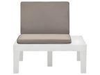 Chaise de salon de jardin avec coussin Plastique Blanc ZQDS66636