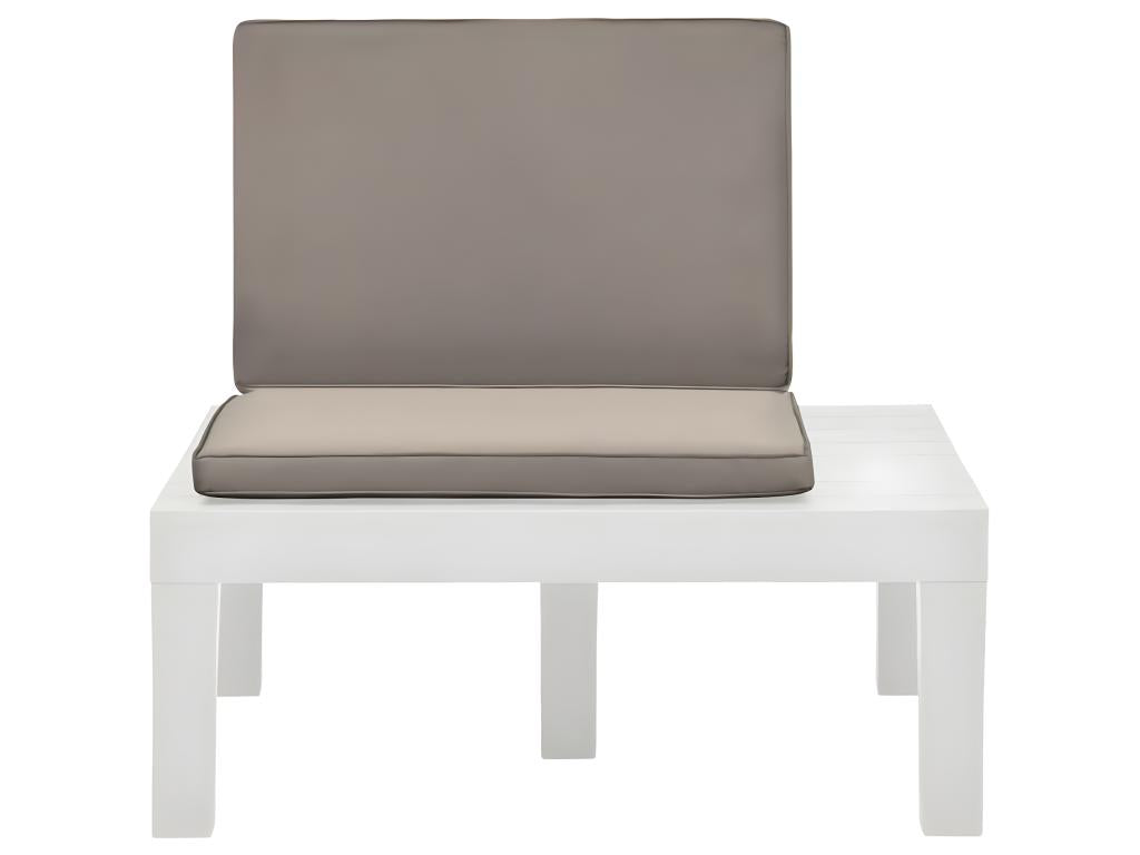 Chaise de salon de jardin avec coussin Plastique Blanc ZQDS66636