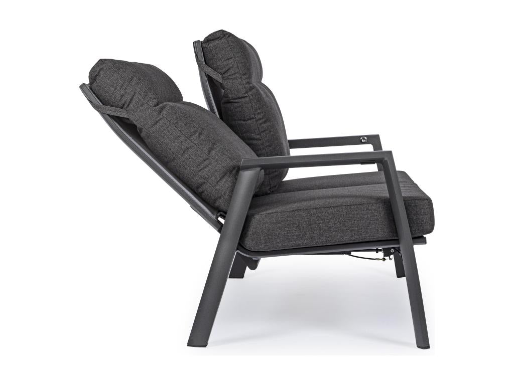 Canapé de jardin inclinable en aluminium avec coussins Lumenao FGKV10354