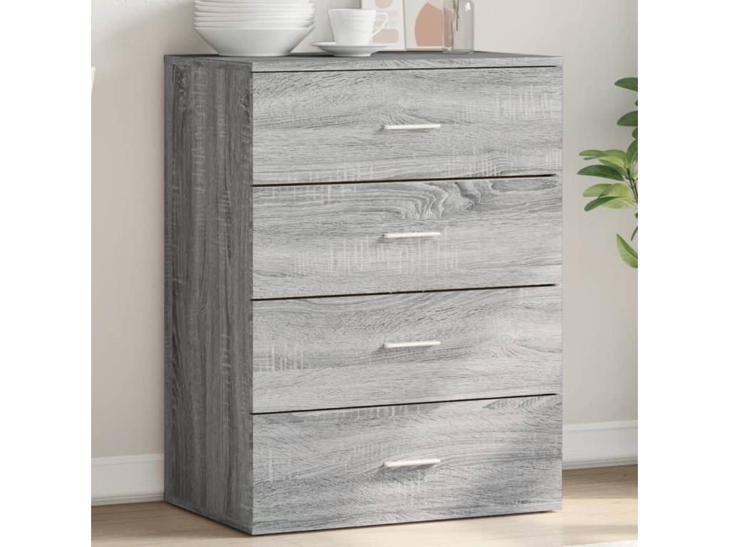 Buffet Lumenao gris 60x39x80 cm bois d'ingénierie RLAW79043