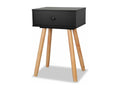 Table de chevet 2 pièces Bois de pin massif 40x30x61 cm Noir FAGR45748