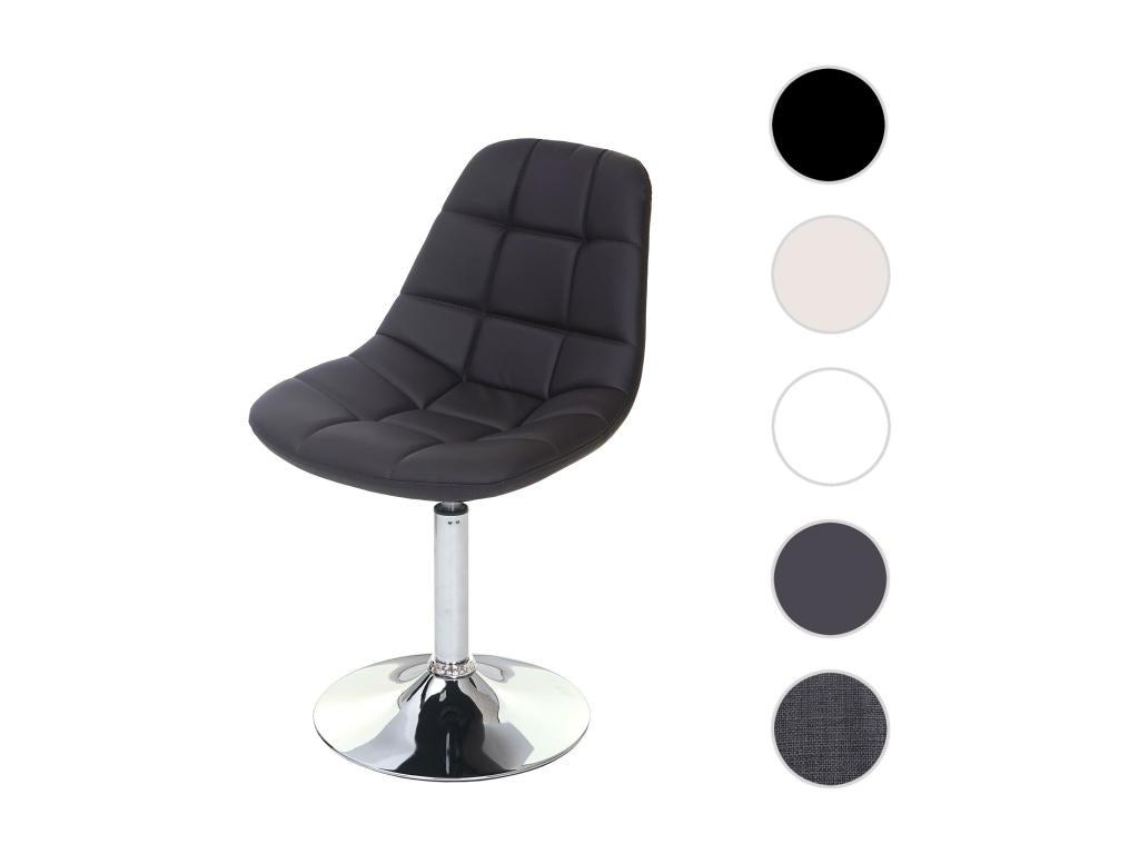 Chaise de salle à manger Lumenao-A60 chaise pivotante design rétro - similicuir marron pied chromé HEFQ27869
