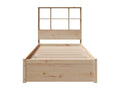 Lit bibliothèque sans matelas 75x190 cm bois de pin massif WRMQ32980