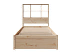 Lit bibliothèque sans matelas 75x190 cm bois de pin massif WRMQ32980