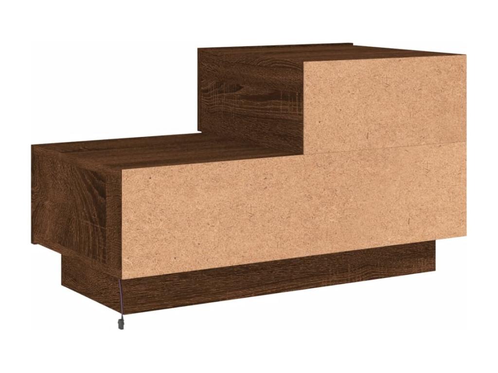 Table de chevet avec Lumenaoères LED chêne marron 70x36x40,5 cm ENSA41670