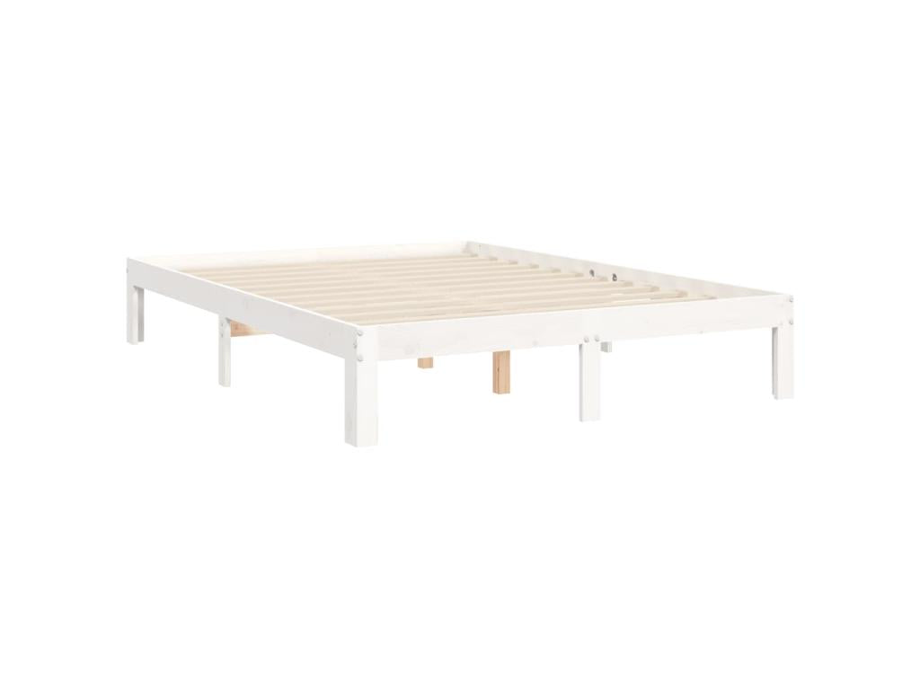 Cadre de lit sans matelas blanc 120x200 cm bois de pin massif ZBJI67425