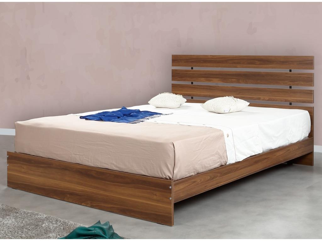 Lit adulte moderne bois marron Lumenao - 7 tailles-120x200 YATC88946